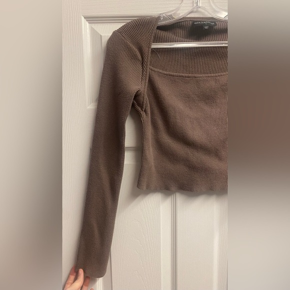 Kittenish Y2K Brown/Neutral Viscose Blend Cropped Knit Sweater Top Size XL - Picture 2 of 4